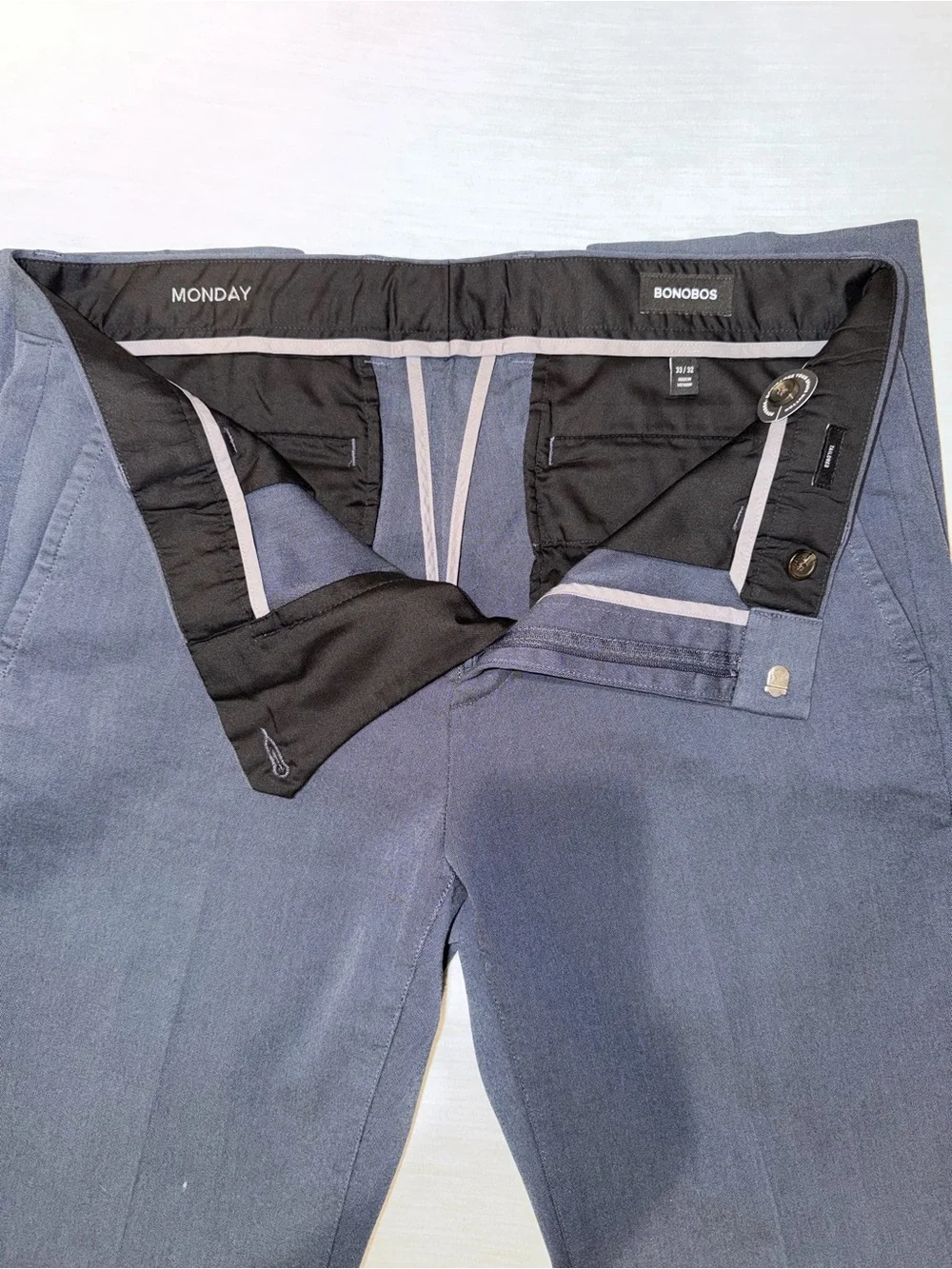 SOLD - Bonobos Weekday Warrior Dress Pants – Navy Blue “Monday” – Size 33x32